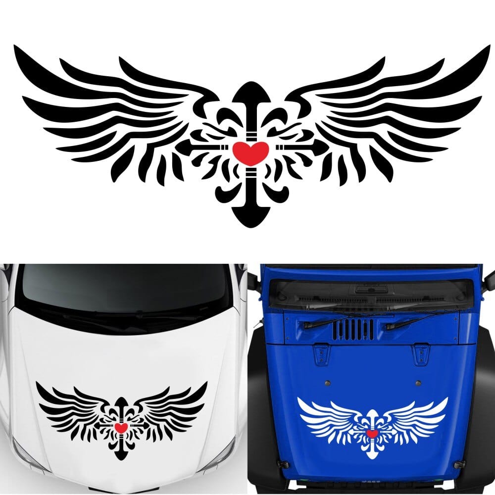 Autocollant Capot Voiture Coeur Royaume Manga