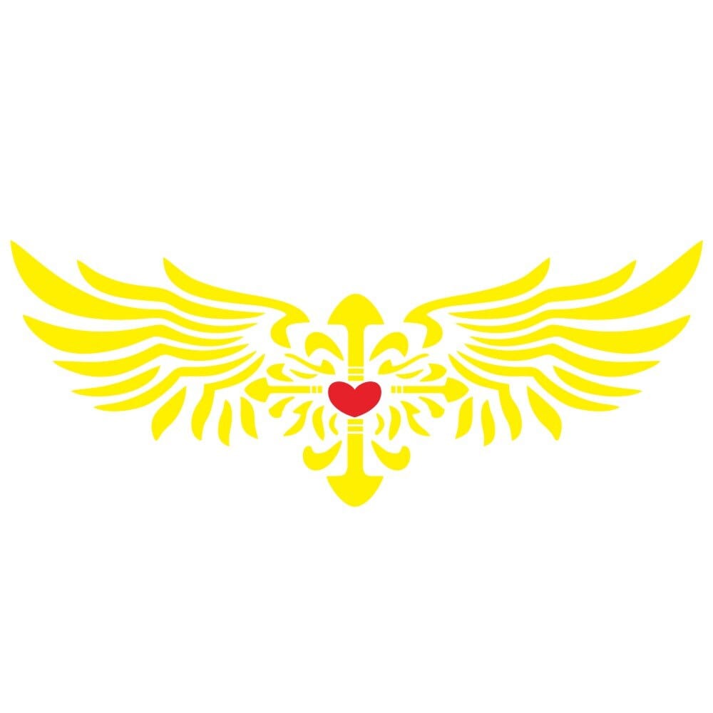 Autocollant Capot Voiture Coeur Royaume Manga Jaune