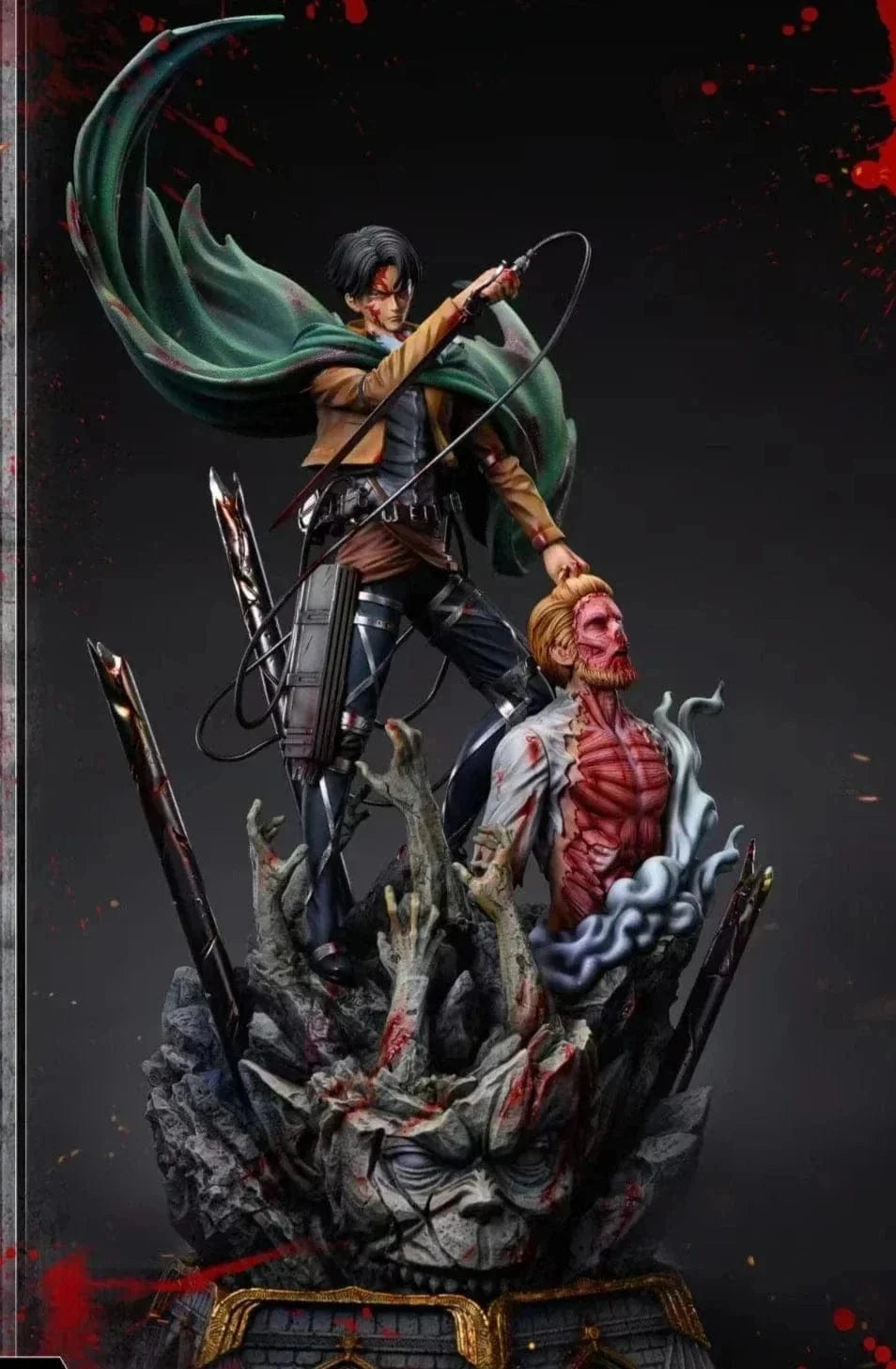 Figurine Attaque des Titans en Resine Livai vs Sieg Royaume Manga