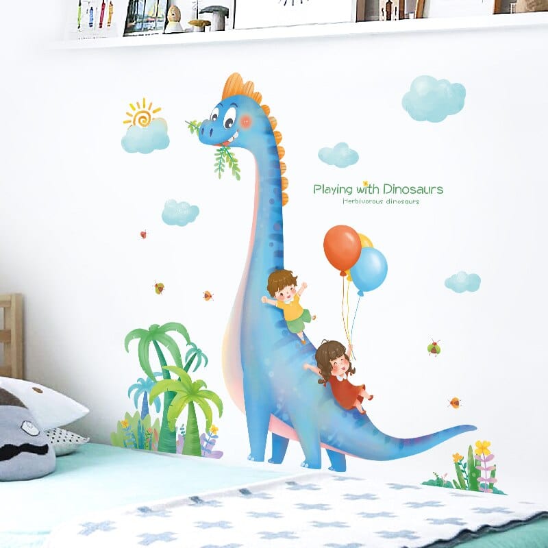 Sticker Mural Dinosaure Géant Royaume Manga
