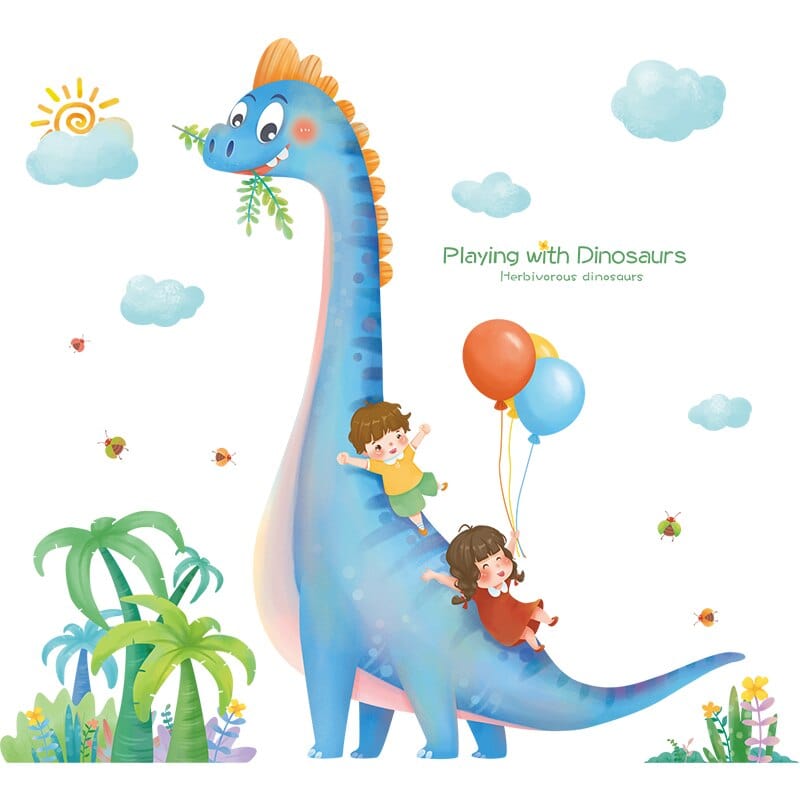 Sticker Mural Dinosaure Géant Royaume Manga