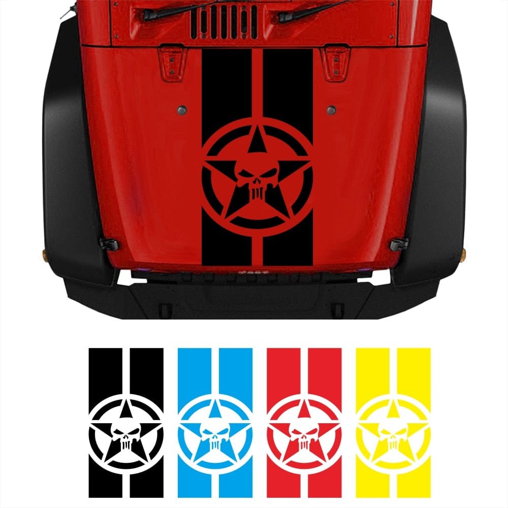 Stickers Capot Voiture Tête de Mort Royaume Manga