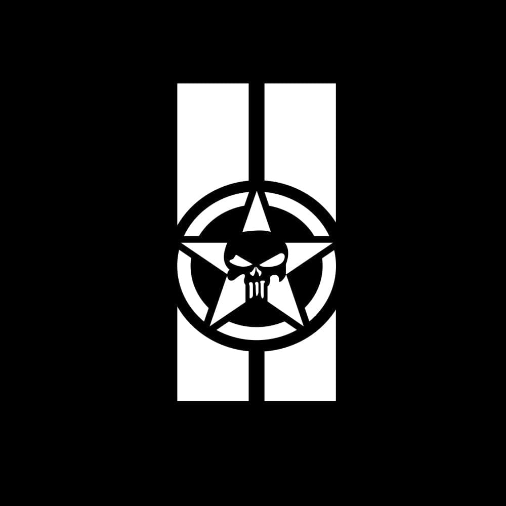 Stickers Capot Voiture Tête de Mort Royaume Manga Blanc