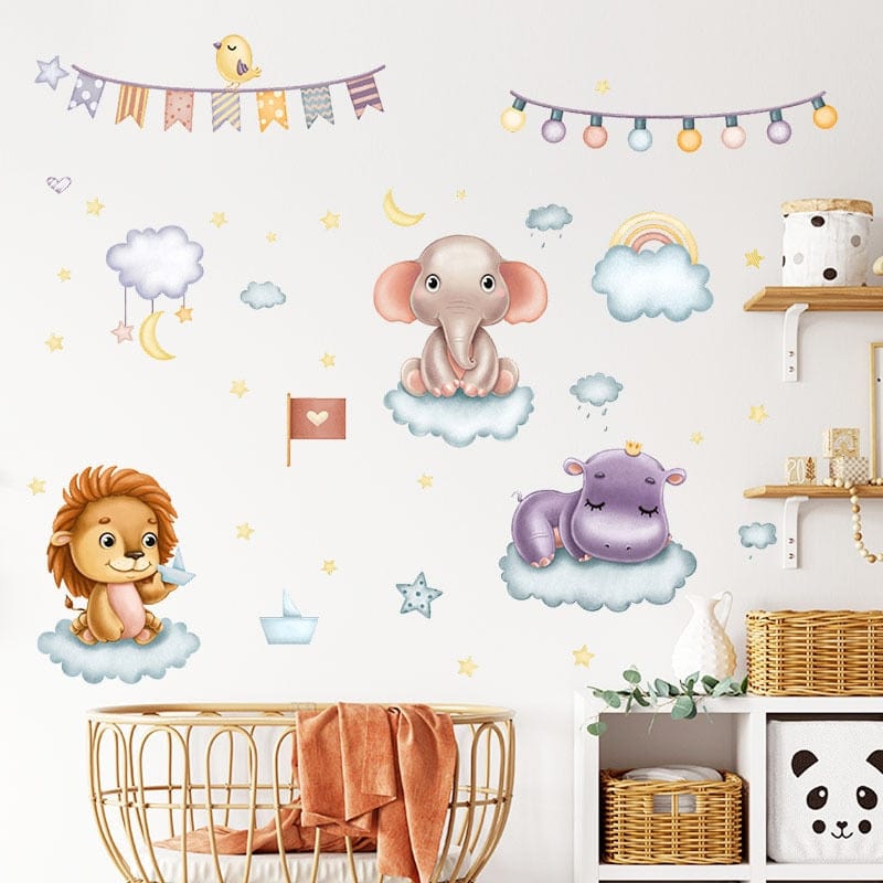 Stickers Chambre Bébé<br>Animaux Cartoon Royaume Manga
