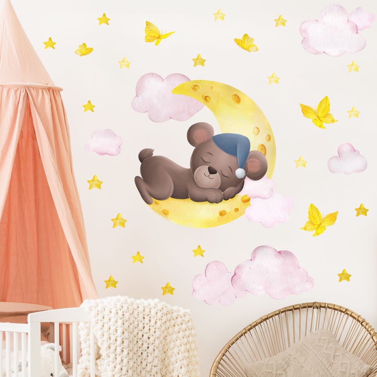 Stickers Chambre Bébé <br> Nounours Mignon Royaume Manga