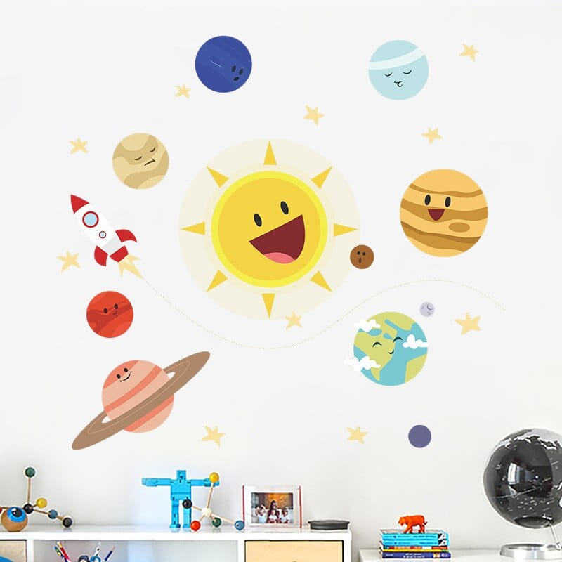 Stickers Chambre Bébé <br>Système Solaire Royaume Manga