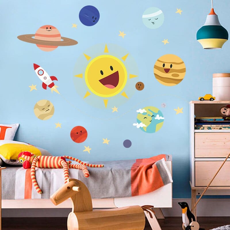 Stickers Chambre Bébé <br>Système Solaire Royaume Manga