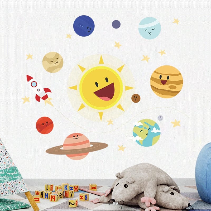 Stickers Chambre Bébé <br>Système Solaire Royaume Manga