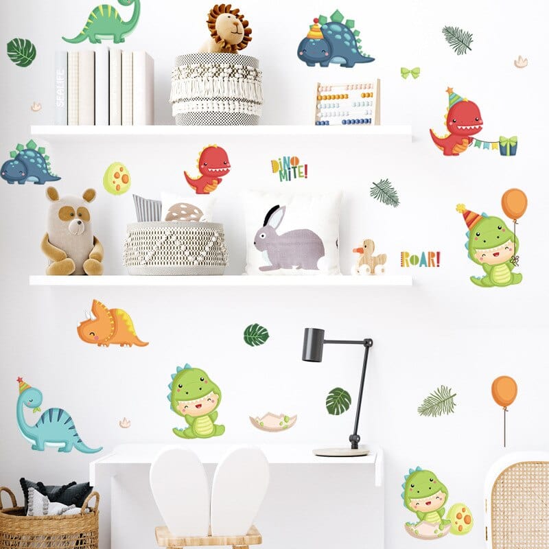 Stickers Chambre Bébé Dinosaures Mignons Royaume Manga