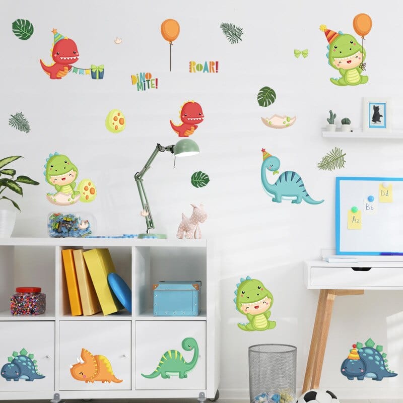 Stickers Chambre Bébé Dinosaures Mignons Royaume Manga