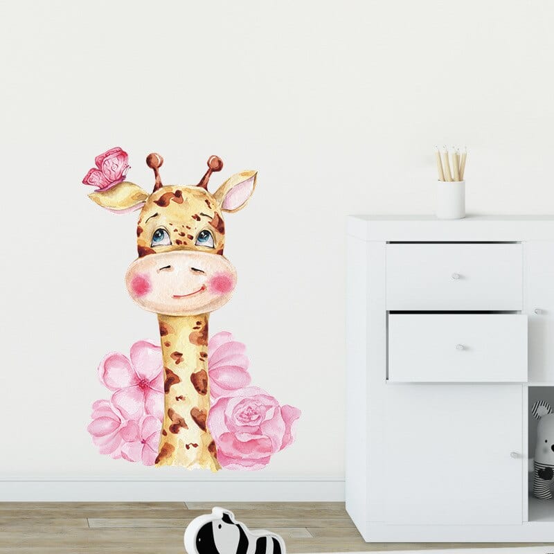 Stickers Chambre Fille<br>Girafe mignonne Royaume Manga