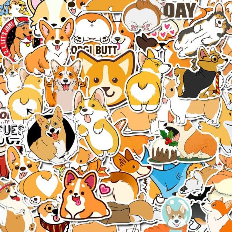 Stickers Chien Corgi Royaume Manga