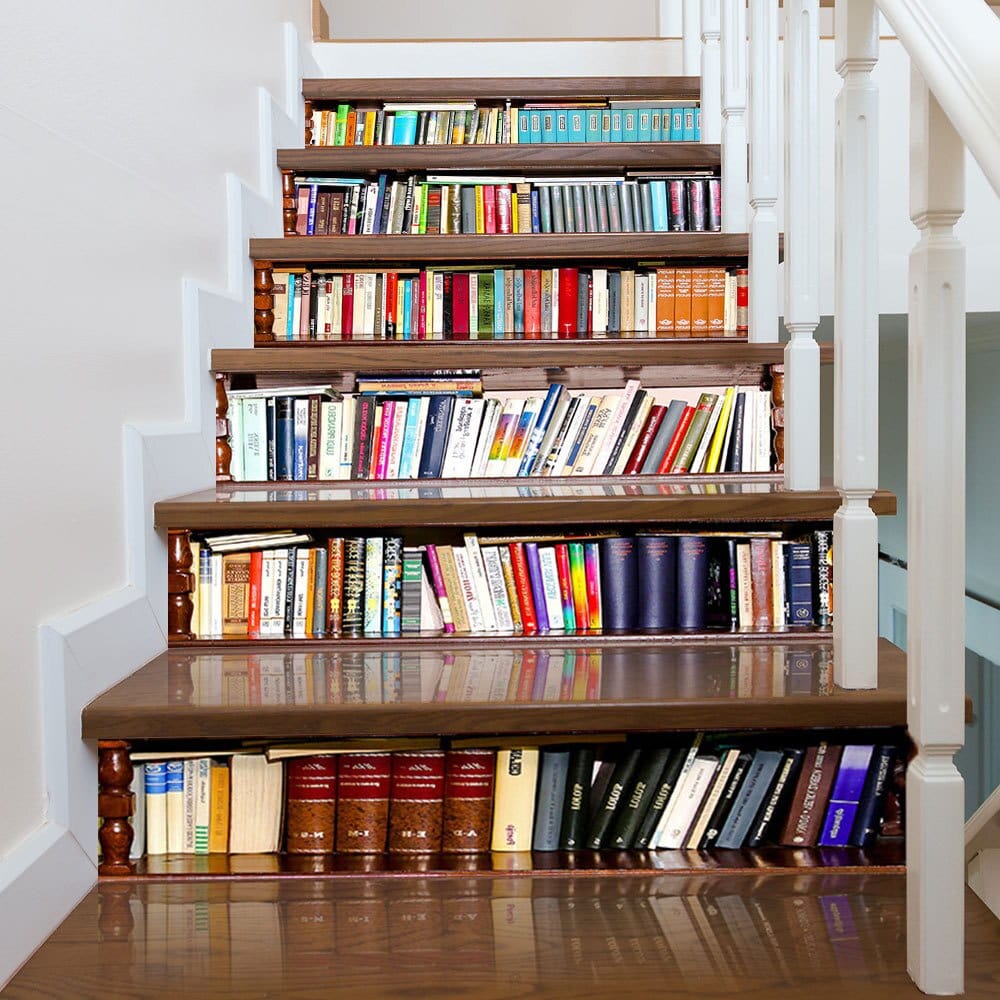 Stickers Escalier Livres Trompe L'Oeil Royaume Manga