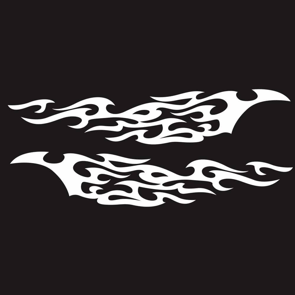 Stickers Flamme Voiture Royaume Manga Blanc