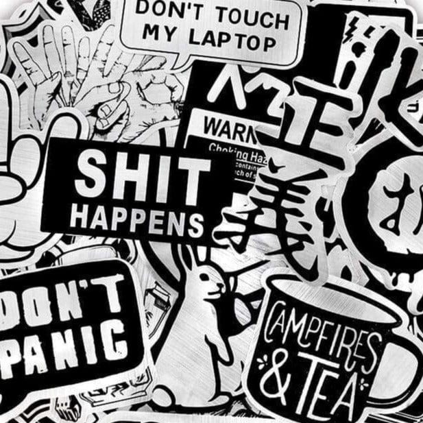 Stickers Graffiti Noir et Gris Métallisé Royaume Manga