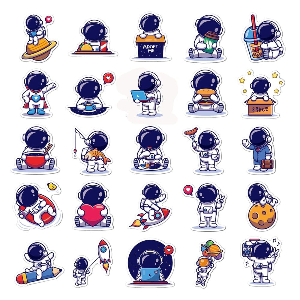Stickers Kawaii Astronaute Royaume Manga
