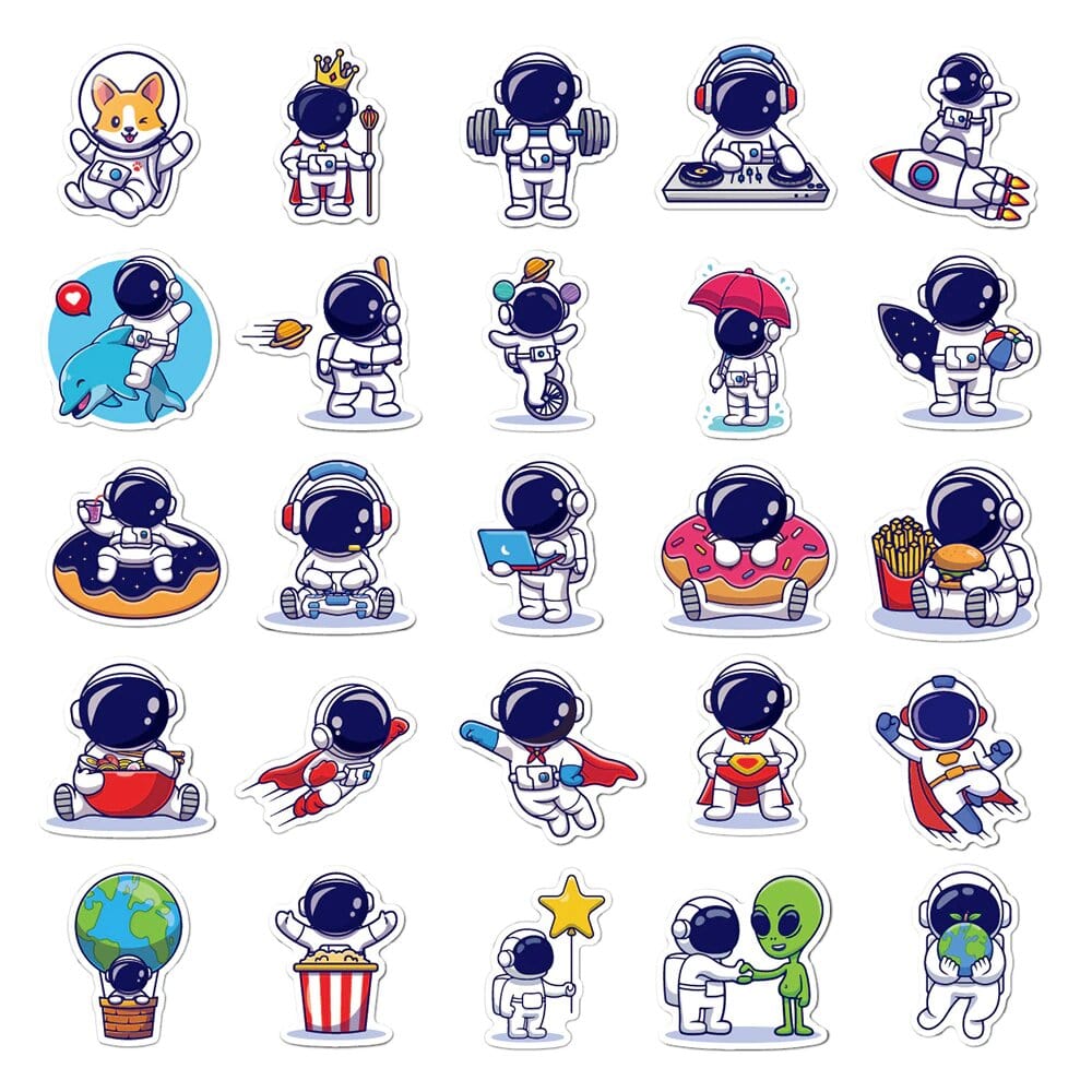 Stickers Kawaii Astronaute Royaume Manga