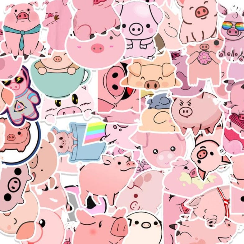 Stickers Kawaii Cochons Royaume Manga