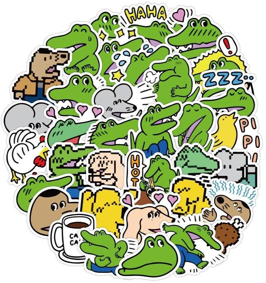 Stickers Kawaii Crocodile <br> (Pack de 80) Royaume Manga