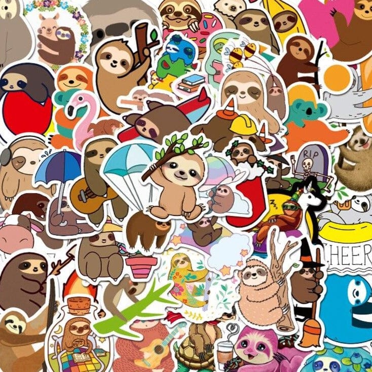 Stickers Kawaii Paresseux Royaume Manga