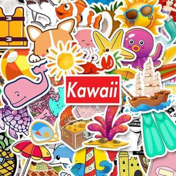 Stickers Kawaii Plage Royaume Manga