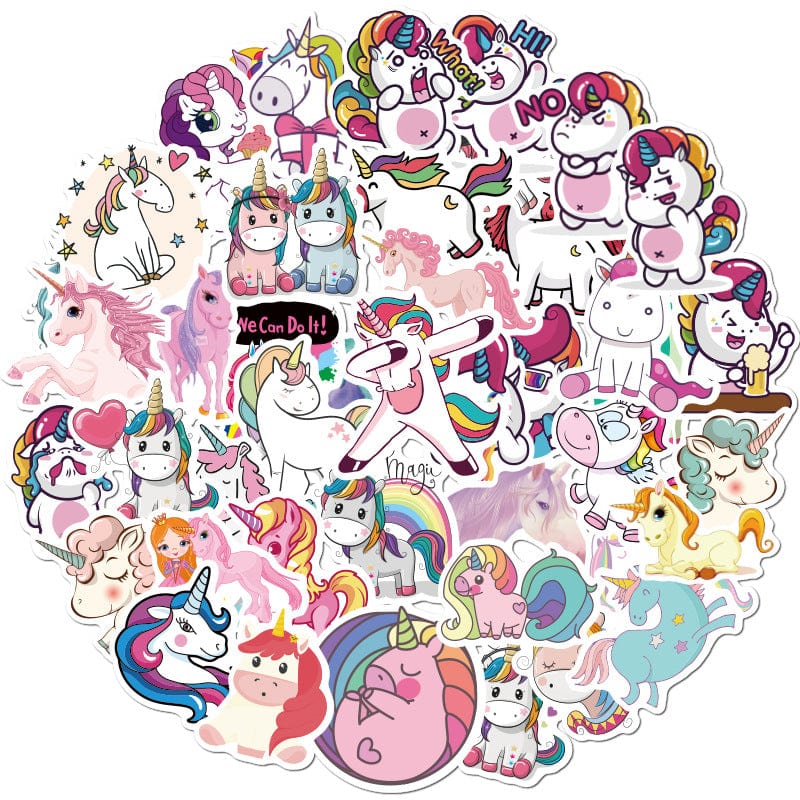 Stickers Licornes Kawaii Royaume Manga