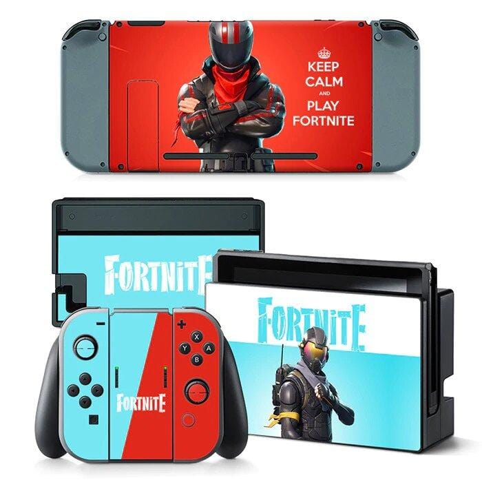 Stickers Nintendo Switch Fortnite Rouge et Bleu Royaume Manga