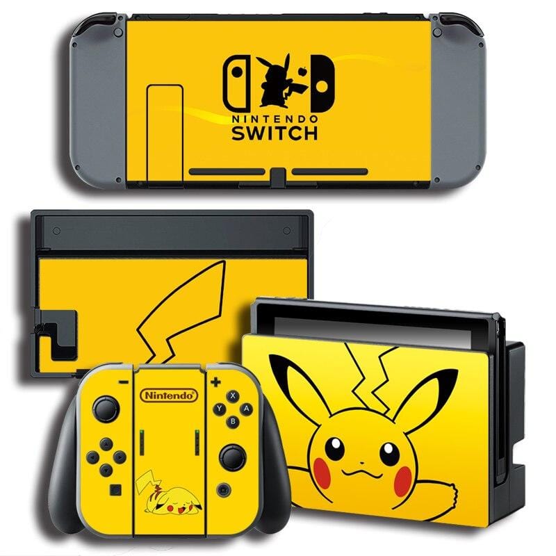 Stickers Nintendo Switch Pikachu Jaune Royaume Manga