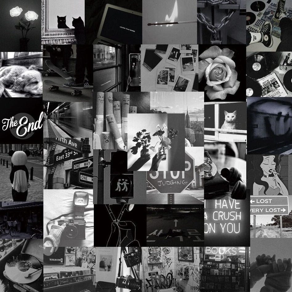 Stickers Noir et Blanc<br> Photos (50 pcs) Royaume Manga