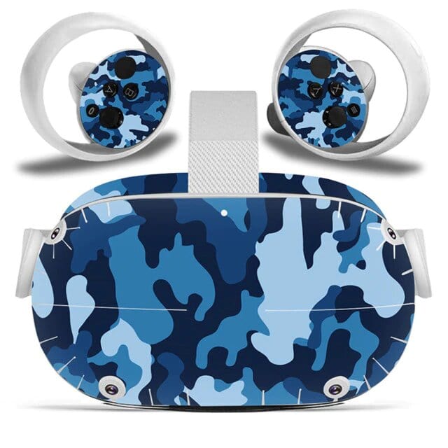 Stickers Oculus Quest 2 Camouflage Bleu Royaume Manga