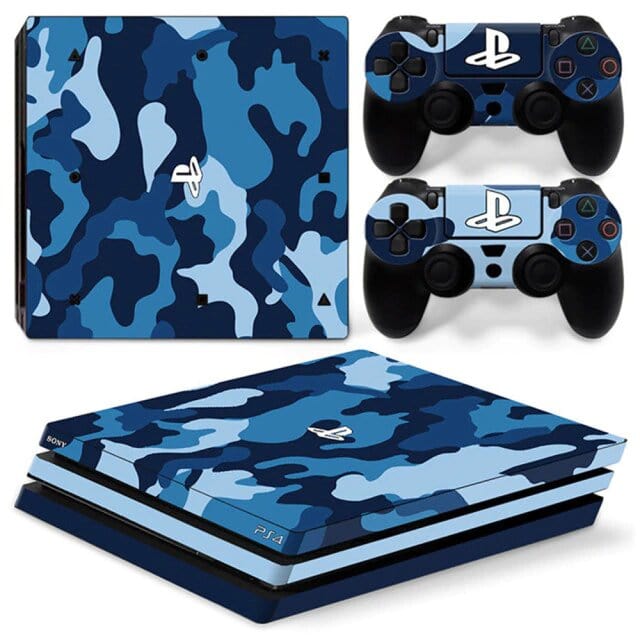 Stickers PS4 Pro Camouflage Bleu Royaume Manga