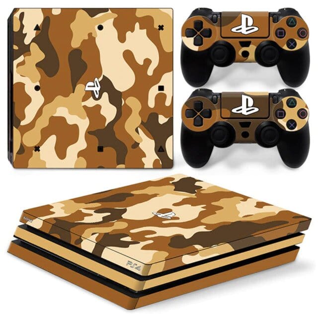 Stickers PS4 Pro Camouflage Marron Royaume Manga