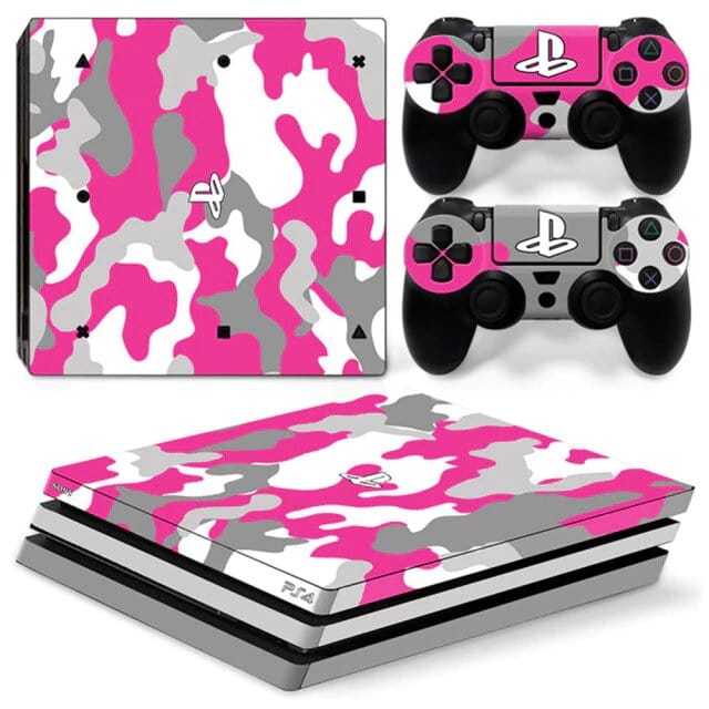 Stickers PS4 Pro Camouflage Rose Royaume Manga