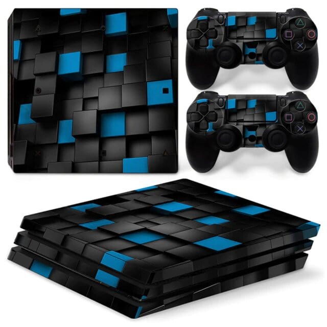 Stickers PS4 Pro Cubes Bleus Royaume Manga