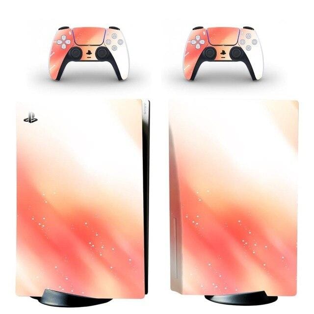 Stickers PS5<br> Blanc et Orange Royaume Manga