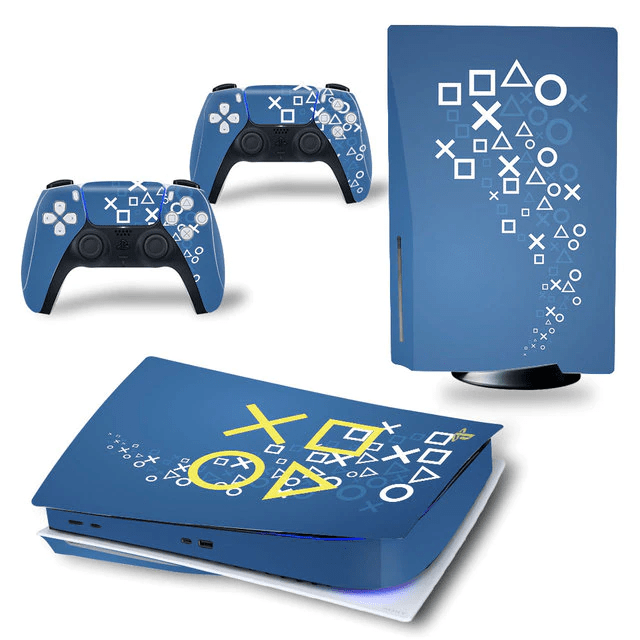 Stickers PS5<br> Boutons Playstation Bleu Royaume Manga