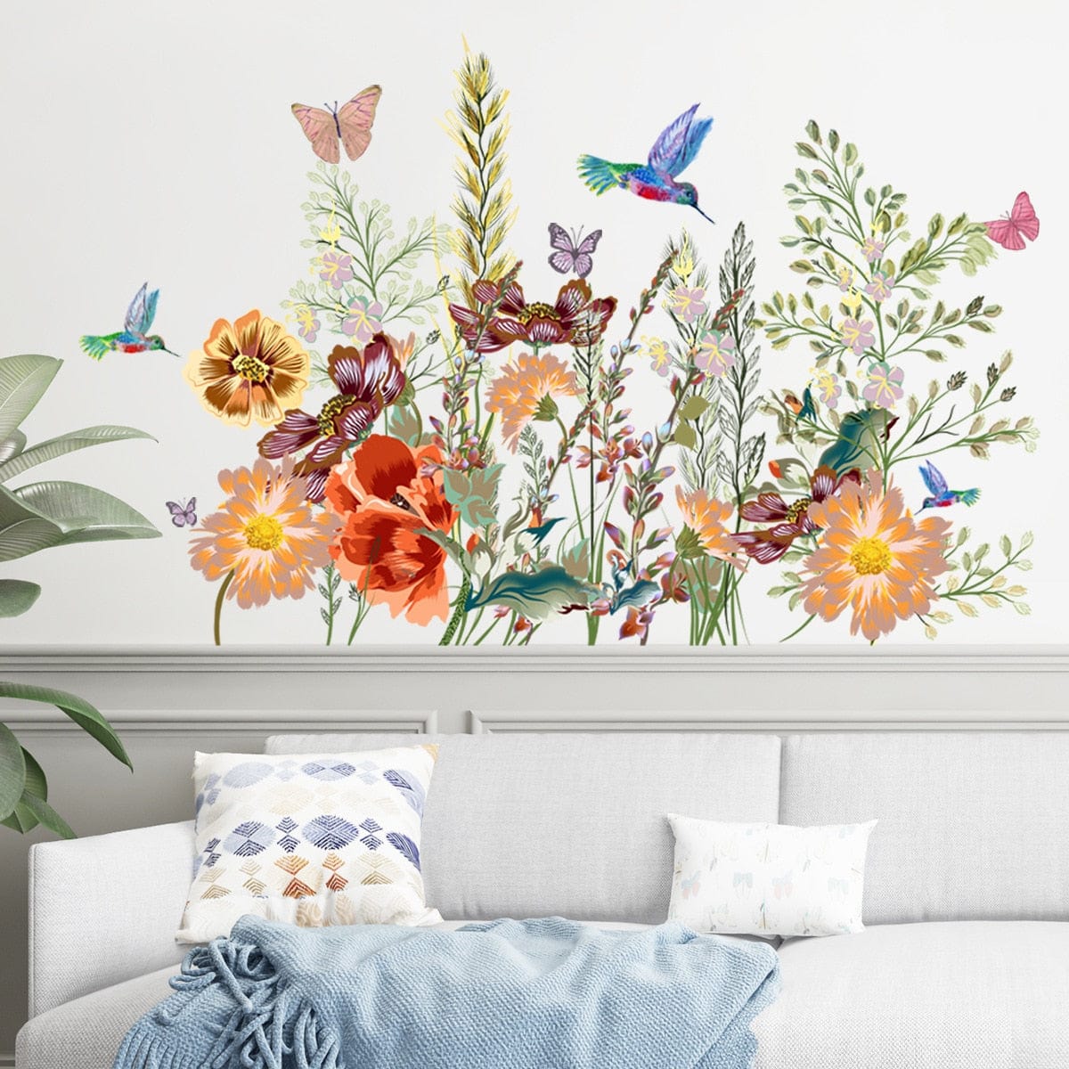 Stickers Tête de Lit Fleurs Royaume Manga