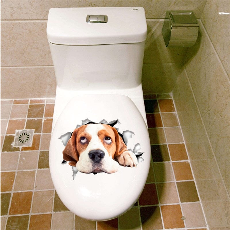 Stickers Toilette Rigolo Chien Royaume Manga