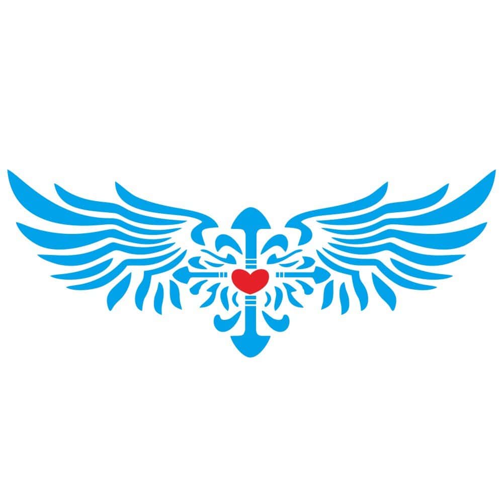 Autocollant Capot Voiture Coeur Royaume Manga Bleu