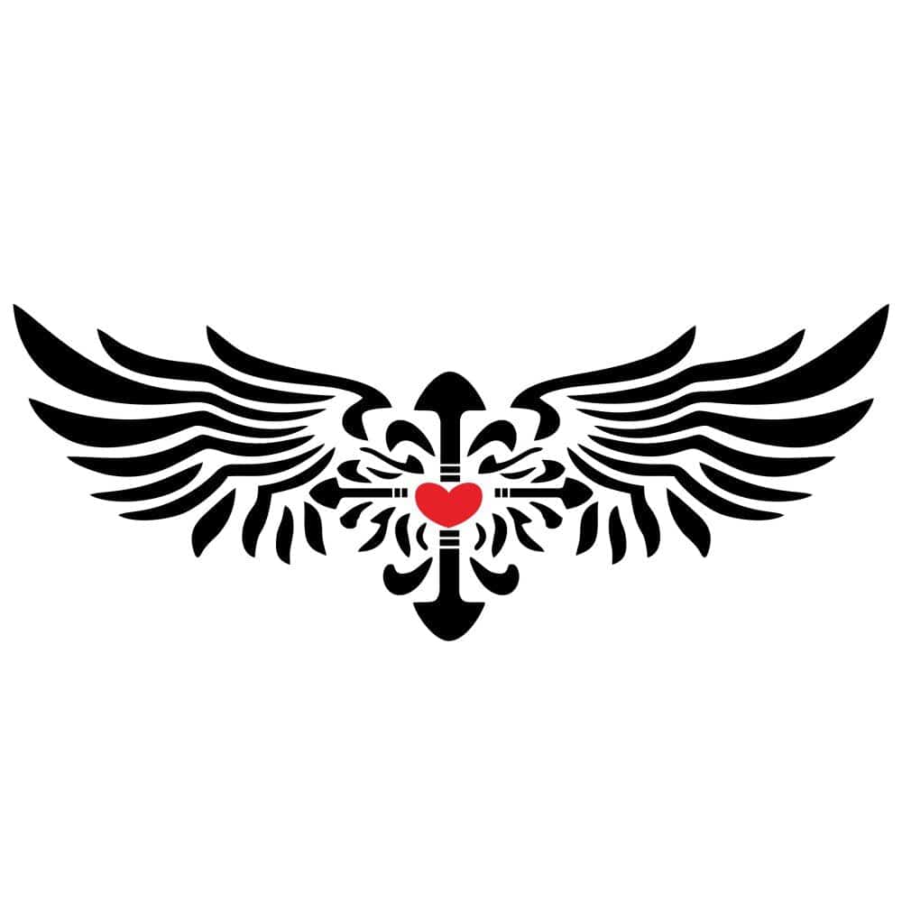 Autocollant Capot Voiture Coeur Royaume Manga Noir