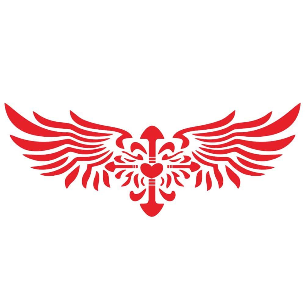 Autocollant Capot Voiture Coeur Royaume Manga Rouge