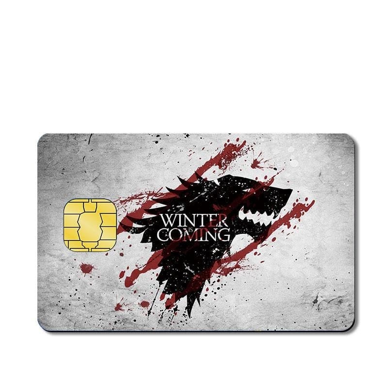 Autocollant Carte Bancaire Winter is Coming Royaume Manga