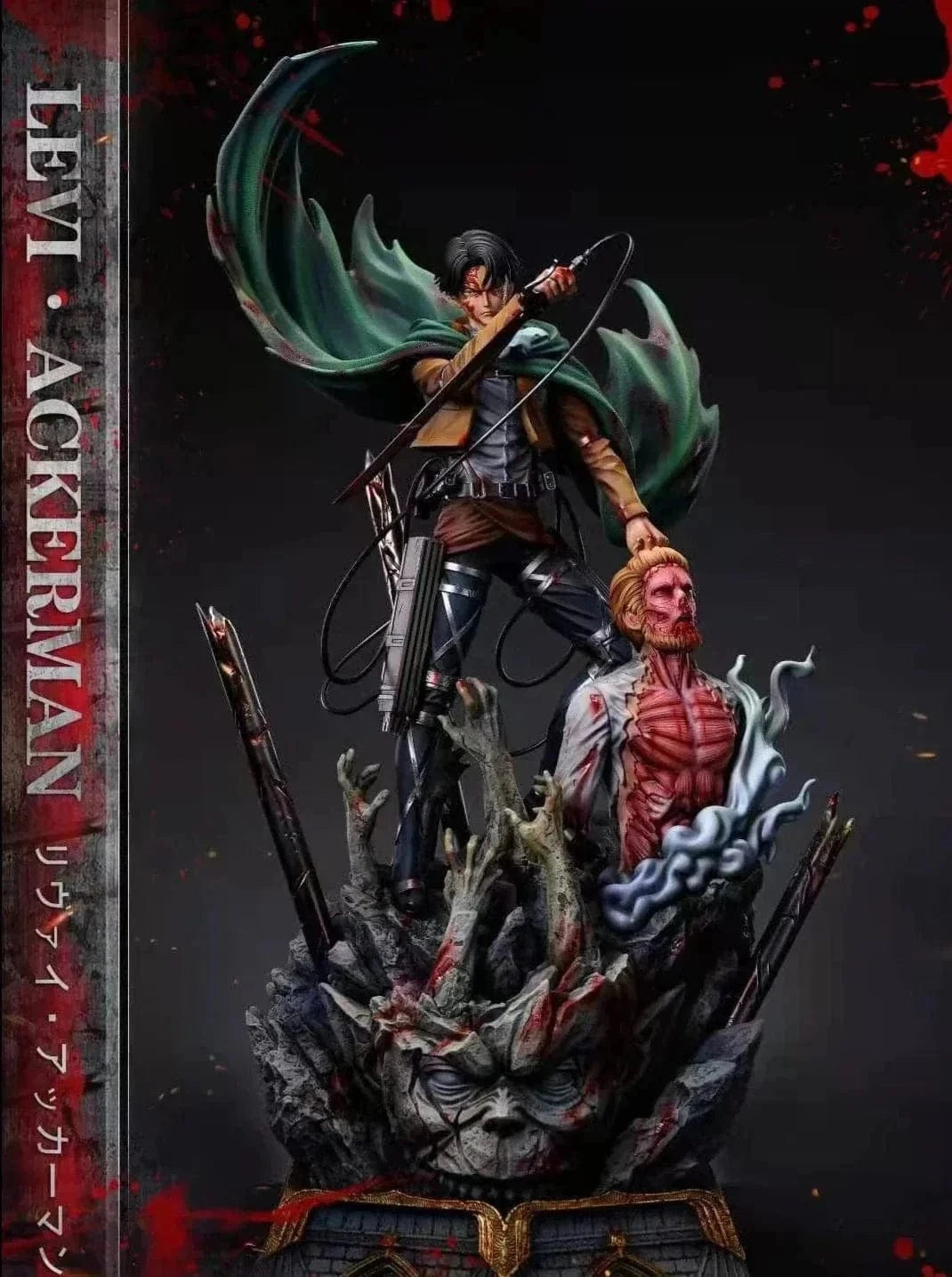 Figurine Attaque des Titans en Resine Livai vs Sieg Royaume Manga