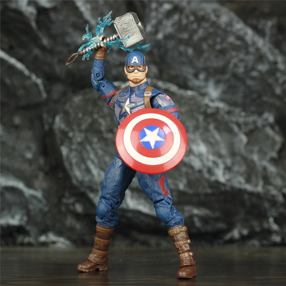 Figurine Captain America avec Marteau de Thor Royaume Manga