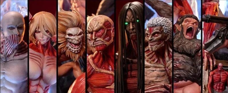 Figurine SNK en Résine Eren 9 Titans Primordiaux Royaume Manga