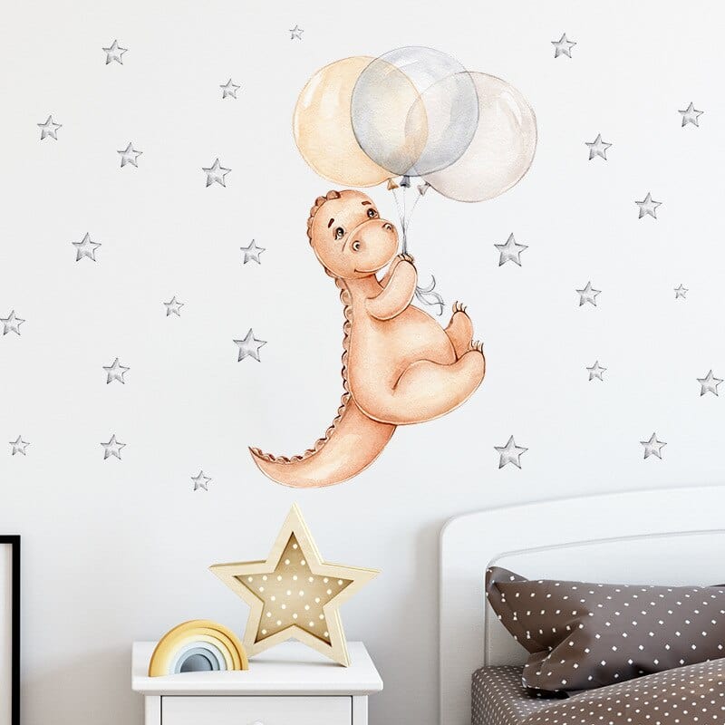 Sticker Chambre Bébé Fille Dinosaure Royaume Manga