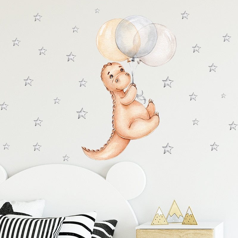 Sticker Chambre Bébé Fille Dinosaure Royaume Manga 3