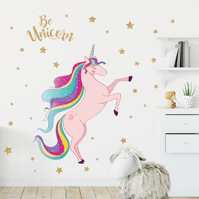 Sticker Mural Licorne Royaume Manga