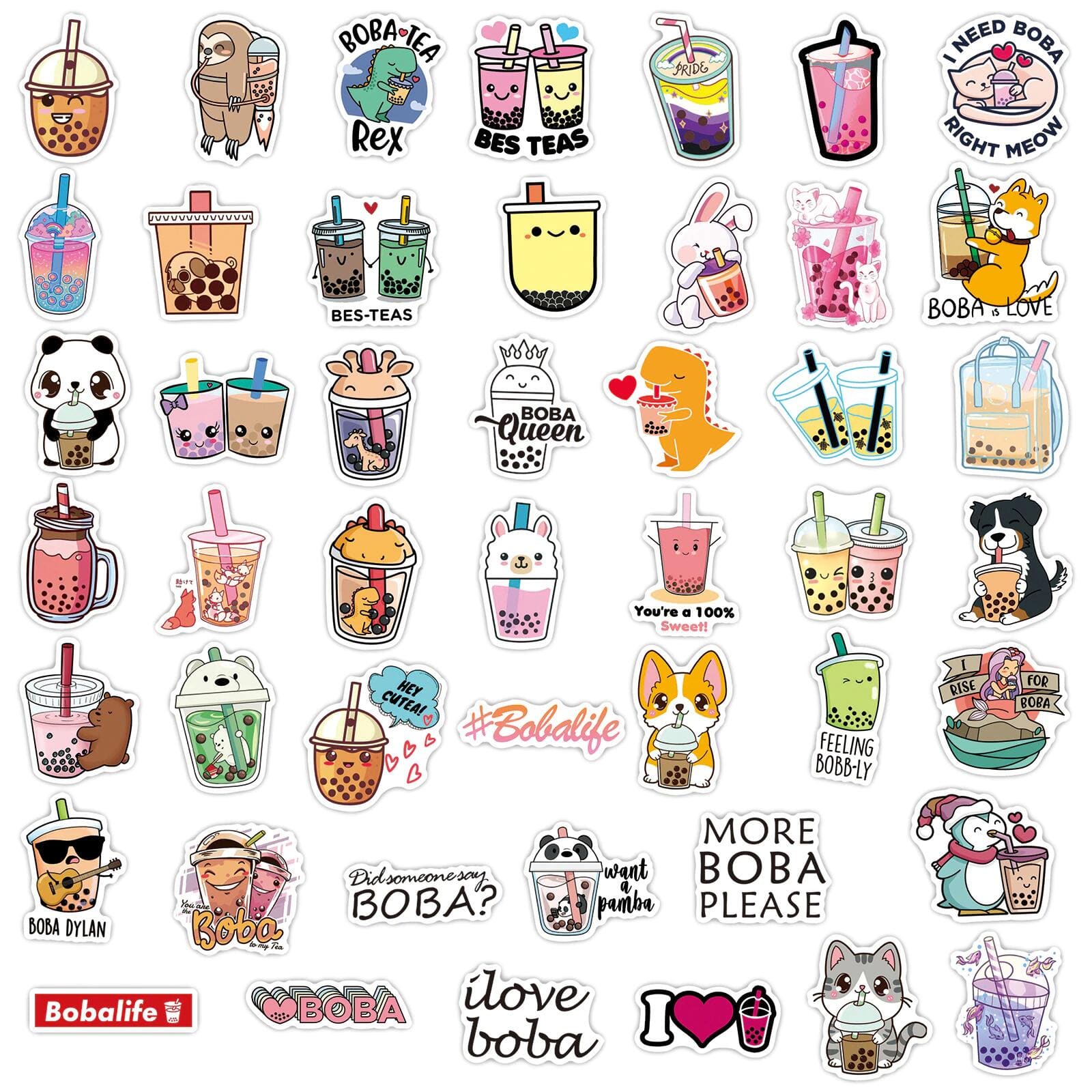 Stickers Bubble Tea <br> (Pack de 47) Royaume Manga
