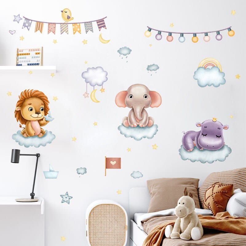 Stickers Chambre Bébé<br>Animaux Cartoon Royaume Manga